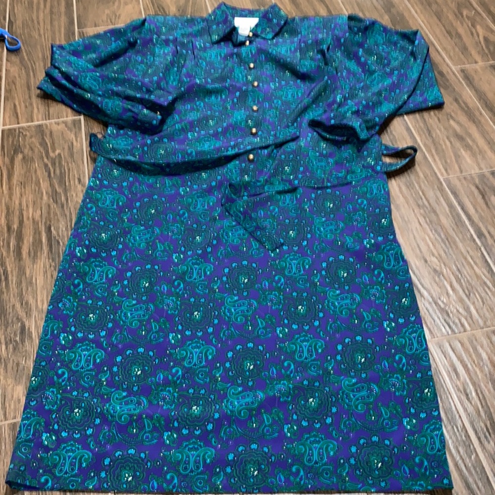 Vintage Schrader petites paisley shirt dress